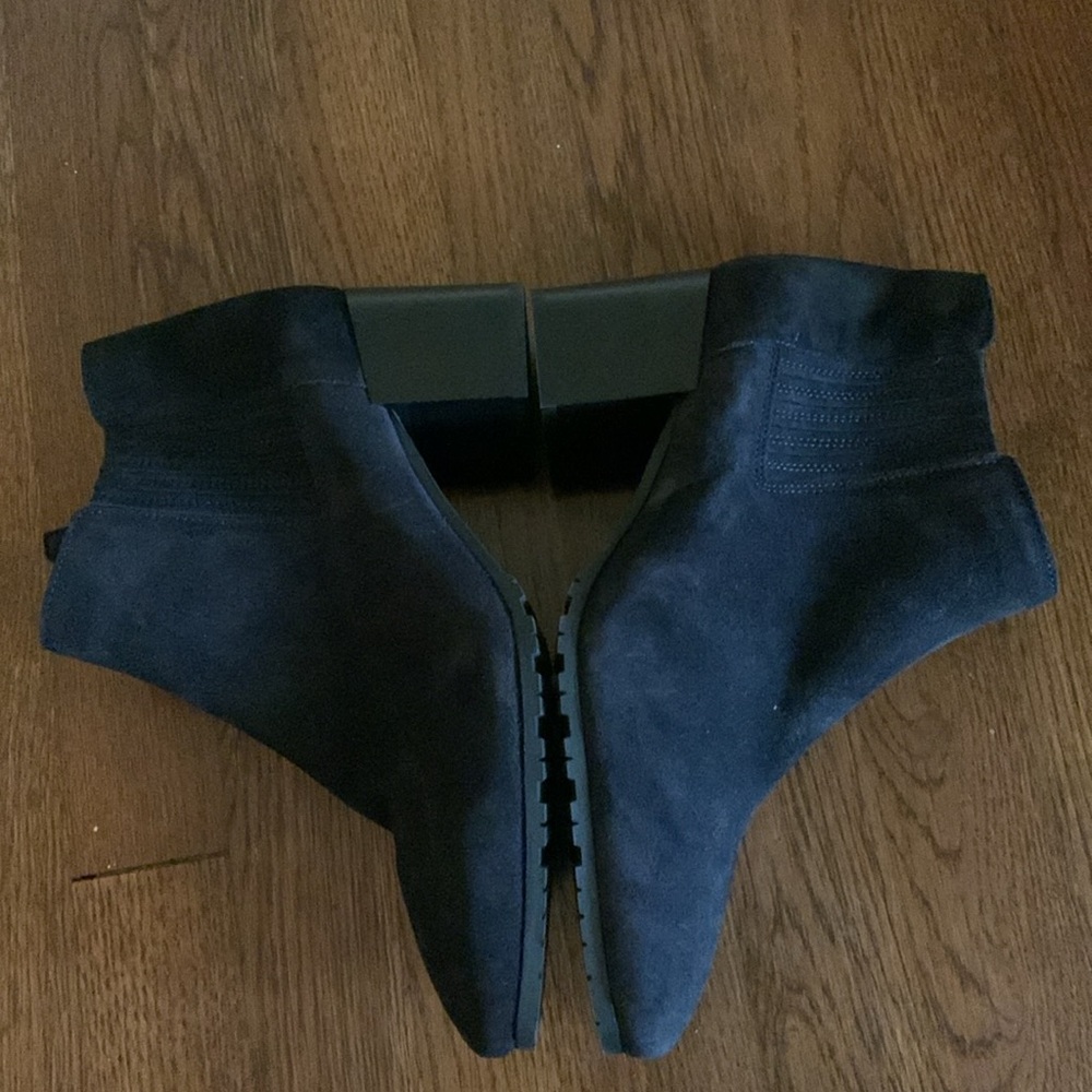 New Aquatalia Charlotte Leather Suede Block Heel Ankle Boots - Picture 8 of 9